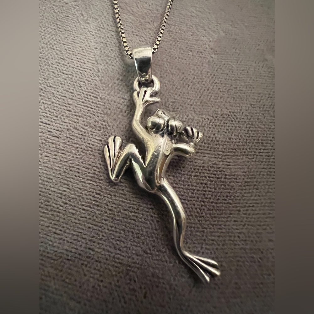 Sterling FROG necklace